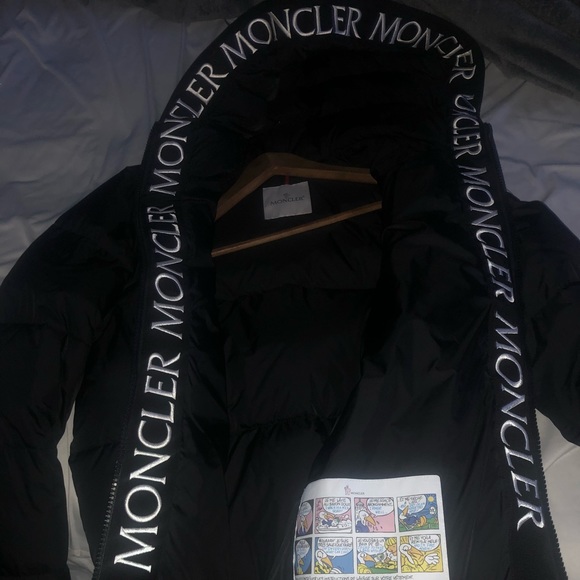 moncler logo hooded down jacket